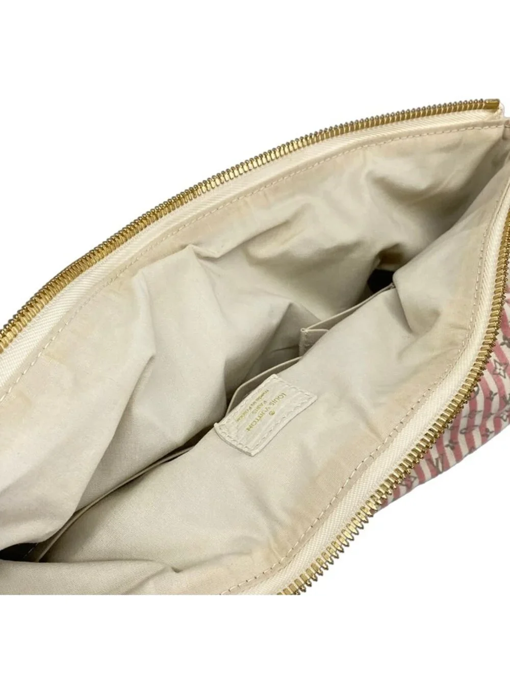 Louis Vuitton Handbag Monogram Mini Lin Croisette Marina GM Rouge Cotton Linen